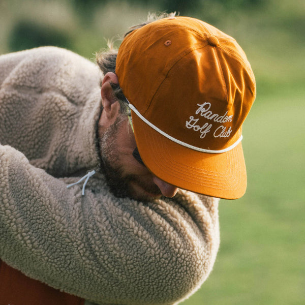 Random Golf Club Chainstitch Mid Crown Rope Hat - Orange