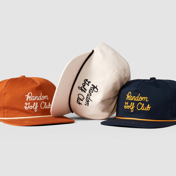 Random Golf Club Chainstitch Mid Crown Rope Hat - Off white