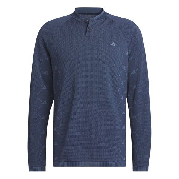 adidas Golf Ultimate365 Tour Primeknit Long Sleeve Polo Shirt - Navy