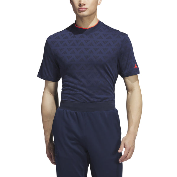 adidas Golf Jacquard Mock Shirt - Navy