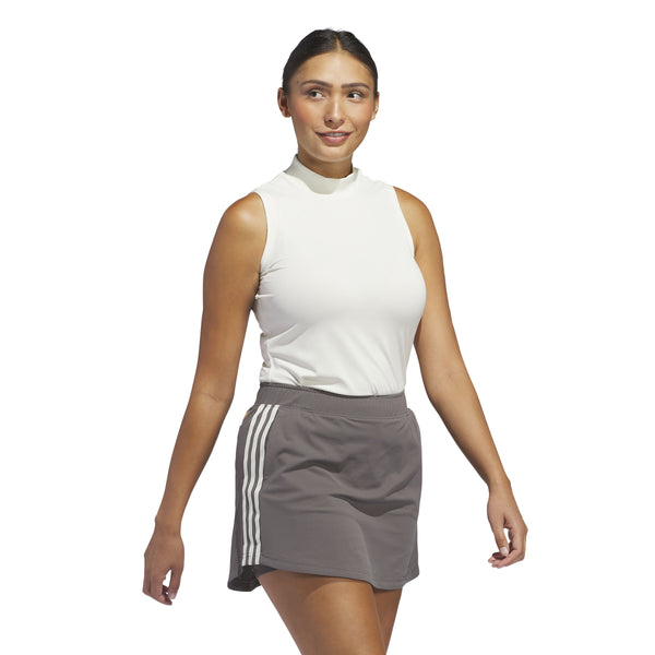 adidas Women's Ultimate365 Mock-Neck Sleeveless Golf Polo Shirt - Ivory