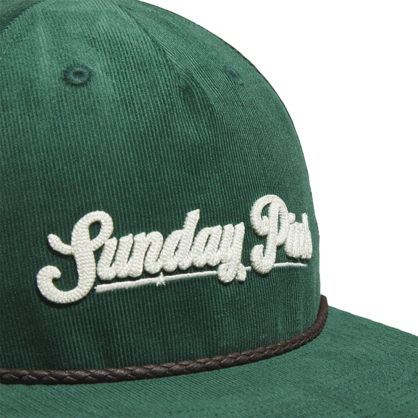 adidas Sunday Pins Leather Cord Corduroy Cap - Court Green