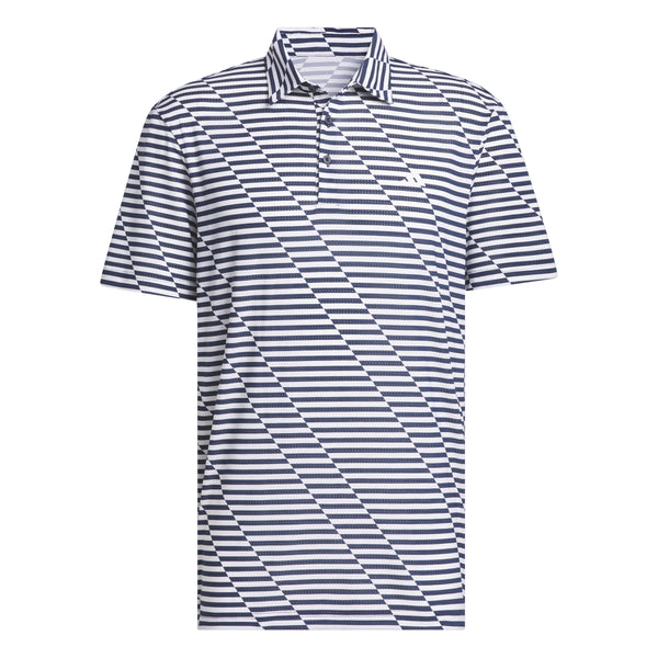 adidas Golf Ultimate365 Mesh Print Polo Shirt - White/Collegiate Navy SS24