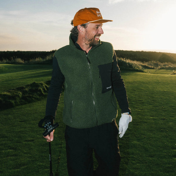 Random Golf Club Swing Free Sherpa Vest (Full Zip) - Olive