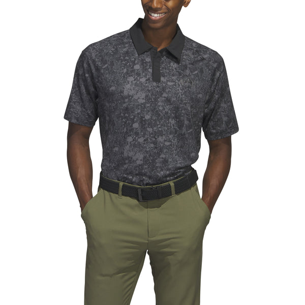 adidas Golf Mesh Ultimate365 Tour Print Golf Polo Shirt - Black SS23