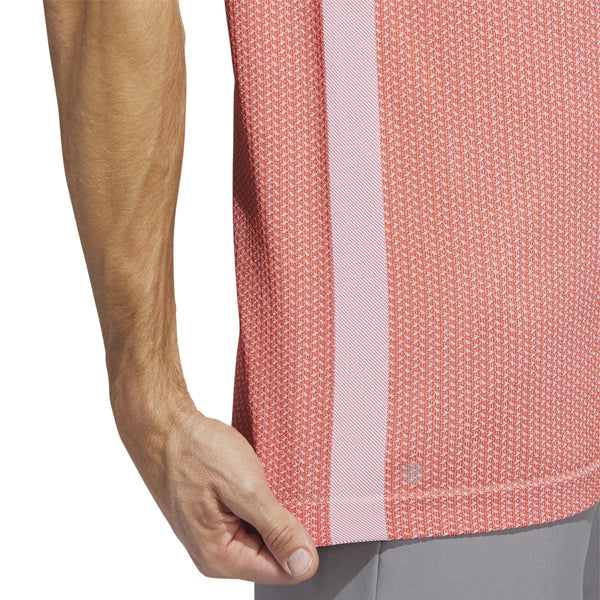 adidas Ultimate365 Tour Textured PRIMEKNIT Golf Polo Shirt- Red/White SS23