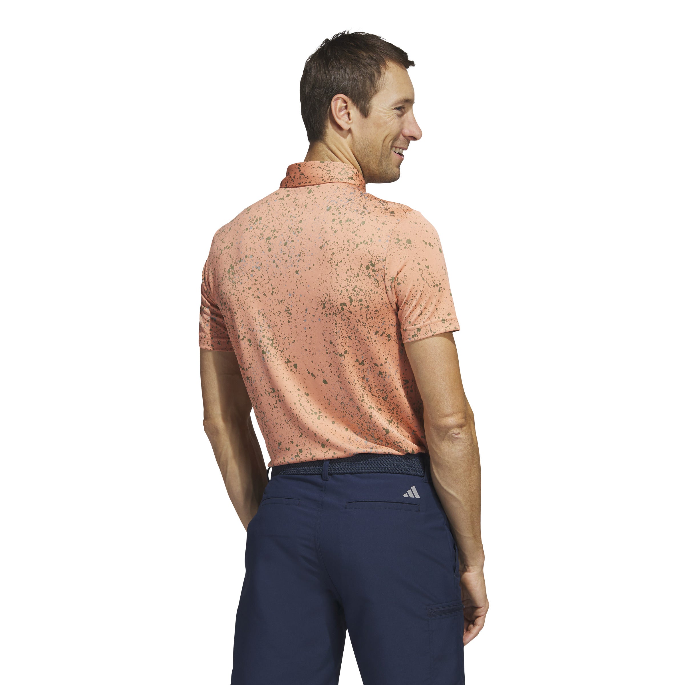 adidas Golf Shirt Jacquard Polo Coral Fusion SS23 Fine Golf