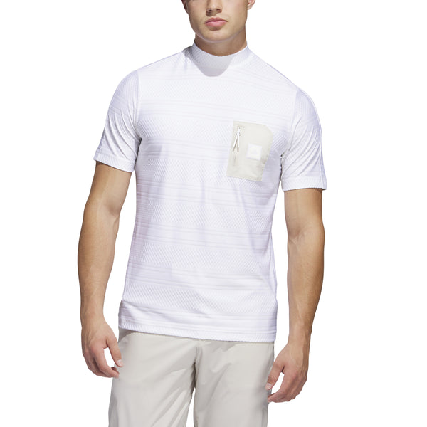 adidas Golf Shirt - adicross Mock Neck Polo - White SS23