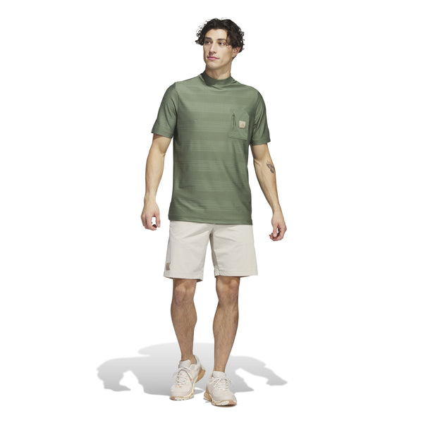 adidas Golf Shirt - adicross Mock Neck Polo - Natural Green SS23