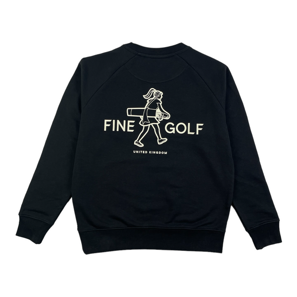 Fine Golf - The Golf Girl Crewneck Sweatshirt Black